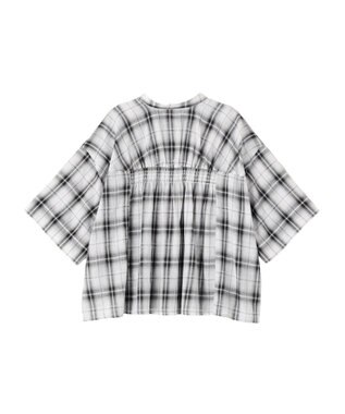 CRAFT STANDARD BOUTIQUE バックギャザーポンチョシャツ Check Ivory