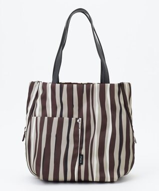 Y'SACCS 【ムック本掲載】ドローイングストライプ　ミニトートバッグ ワイン