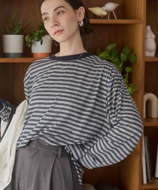 WEGO 【ANGIE VINTAGE】シアースラブボーダーロンＴ グレーボーダー