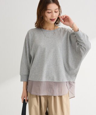 Green Parks 七分袖ドルマン裏毛シアードッキングプルオー