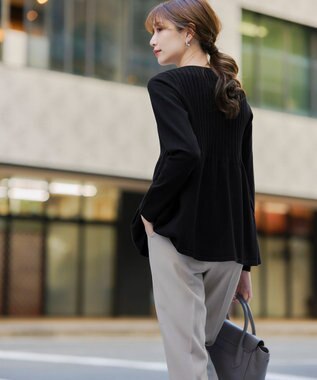 Tiaclasse L 【ダブルストレッチ・洗える】テーパードパンツ グレー