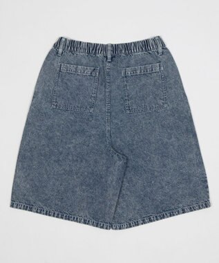 WEGO 【ウエストゴム/SMLサイズ展開】イージーコットンハーフパンツ デニム淡加工色