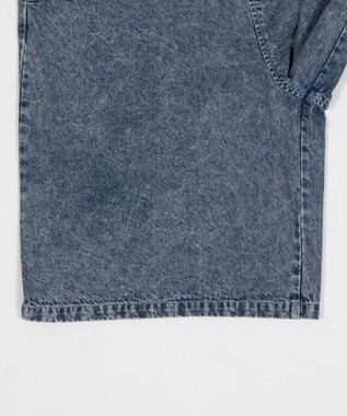 WEGO 【ウエストゴム/SMLサイズ展開】イージーコットンハーフパンツ デニム淡加工色