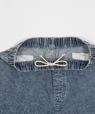 WEGO 【ウエストゴム/SMLサイズ展開】イージーコットンハーフパンツ デニム淡加工色