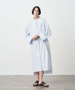 ATON GIZA STRIPE | バンドカラードレス SAX STRIPE