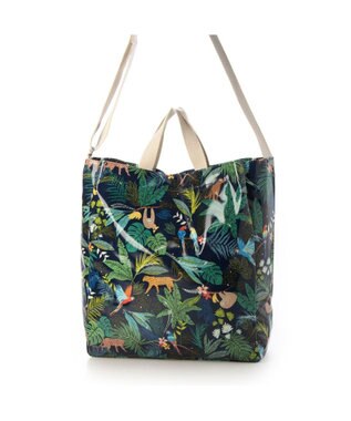 UNBILLION カシュカシュ cachecache / PVC加工プリント2wayトートバッグ ネイビー