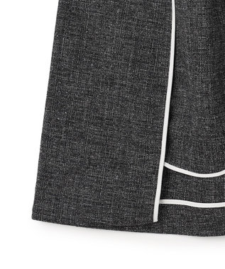 ICB L 【先行予約】 ミックスブッチャー バックスリットジレ ブラック×オフホワイト