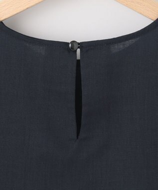 SHARE PARK LADIES 【洗える】ウォッシャブルリネン　ノースリブラウス ネイビー