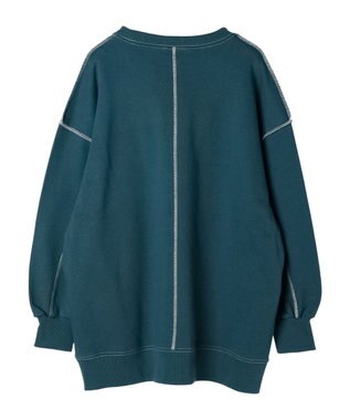 earth music&ecology 配色ルーズスウェット Green