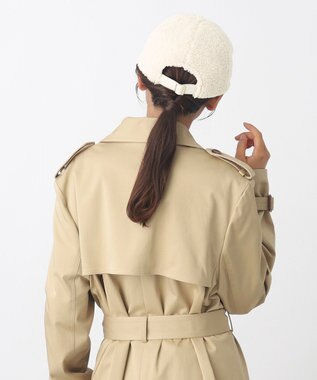 MOONBAT PAUL & JOE ACCESSOIRES ネコワッペン付ボアキャップ オフホワイト