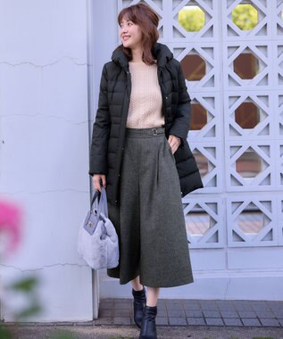 ANY SIS ホームスパンワイドクロップド パンツ チャコールグレー