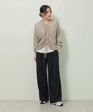Green Parks ＳＥＴ２点２ｗａｙシャーリングニット＋インナー Gray