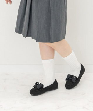 Bridget Birkin 【Bridget Birkin】グログランリボンモカシンシューズ ブラックスウェード