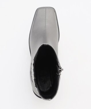 組曲 スクエアトゥショートブーツ シルバー系