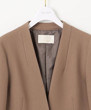ANY SIS 【保温効果/ストレッチ】シリーズ累計13万枚突破！ビューティサーモ ノーカラージャケット キャメル