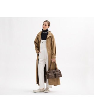 genten ゴートシュリンク かぶせ付トートバッグ グレージュ