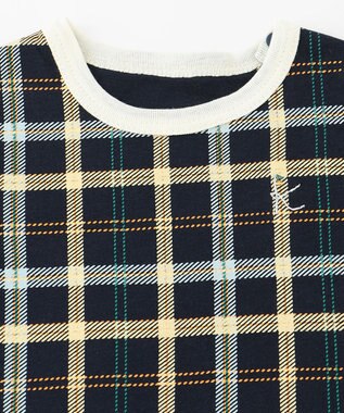 組曲 KIDS 【80-90cm】Check 半袖オーバーオール ネイビー系5