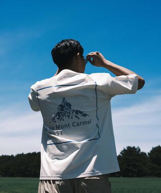 SHARE PARK MENS 【UVカット・吸水速乾・ストレッチ・軽量 】バックプリントポケットTシャツ（L・XLサイズ） 黄緑系