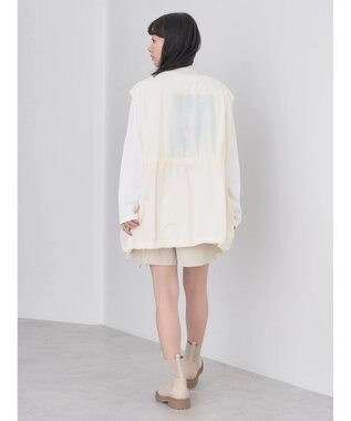 earth music&ecology ドロストコードジレ Ivory