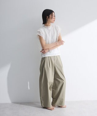 Green Parks ・Ｐｅｔｉｔ　Ｆｌｅｕｒ　フレンチレーシーブラウス Brown