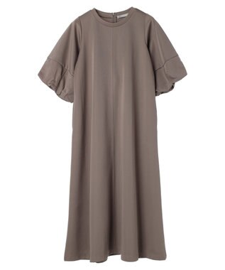 Green Parks armonia. 袖ボリュームポンチワンピース Gray Beige