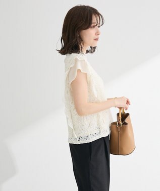 Green Parks ・Ｐｅｔｉｔ　Ｆｌｅｕｒ　フレンチレーシーブラウス Brown