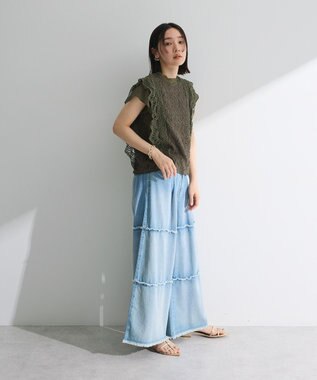 Green Parks ・Ｐｅｔｉｔ　Ｆｌｅｕｒ　フレンチレーシーブラウス Brown