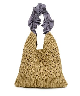 UNBILLION cachecache フリルワンハンドルペーパー手編みトート ラベンダー