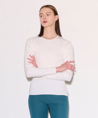 JOSEPH 【洗える】ストレッチシルクニット　ラウンドネック Ivory
