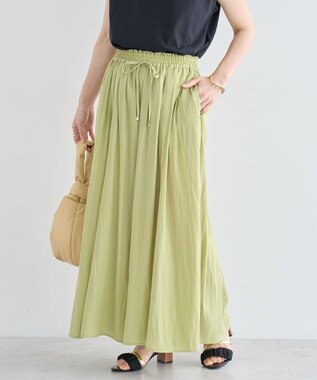 Green Parks サラフレワイドパンツ（無地） Lime Green