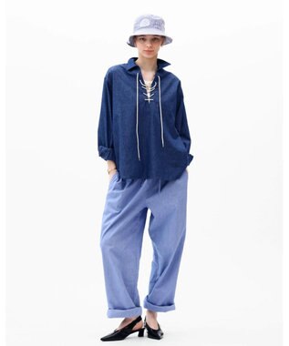 LENO CHAMBRAY PULLOVER / シャンブレーブラウス FADE INDIGO