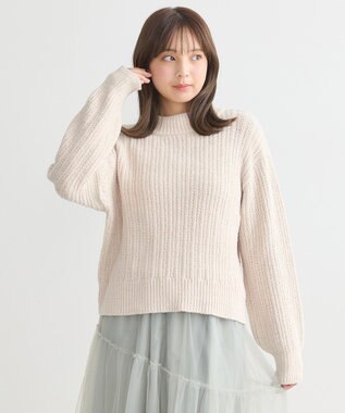 earth music&ecology 透かしベロアモールプルオーバー Ecru