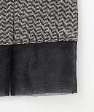 ANY SIS シアーコンビヘリンボーン スカート ブラック系