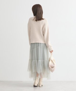 earth music&ecology 透かしベロアモールプルオーバー Ecru