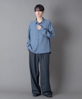WEGO ワンポイントルーズシャツ（LS） ブルーその他