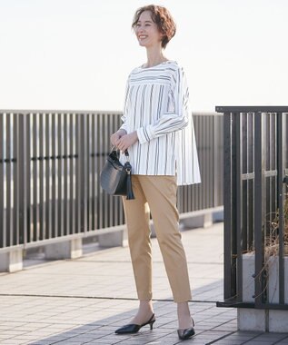 自由区 【XSサイズ～/洗える】SOMELOSシャーティング プルオーバーブラウス スカイブルー系1