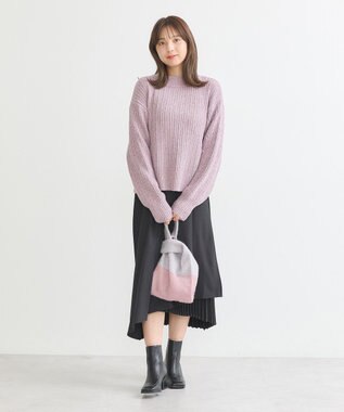 earth music&ecology 透かしベロアモールプルオーバー Pink