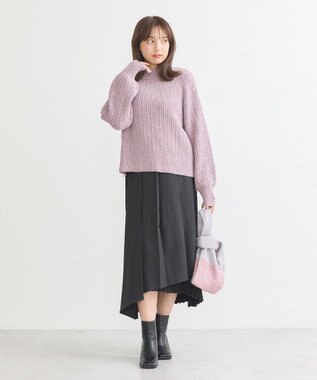 earth music&ecology 透かしベロアモールプルオーバー Pink