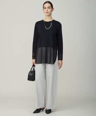 ICB 【先行予約】コットンカラーデニム カーブパンツ ライトグレー