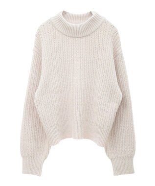 earth music&ecology 透かしベロアモールプルオーバー Ecru