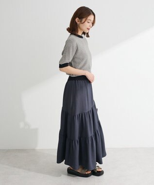 Green Parks ・ｓｗｉｎｇ　ｂｙ　マルチカラージャカードニット Gray