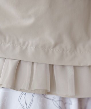 Tiaclasse 【洗える】チュールフリルタックブルゾン グレージュ