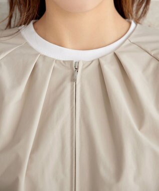 Tiaclasse 【洗える】チュールフリルタックブルゾン エクリュ