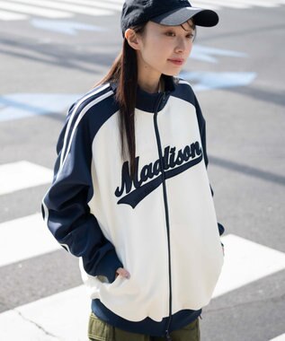 WEGO 【ユニセックス着用ITEM】ラグランライントラックジャケット ネイビー