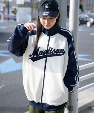 WEGO 【ユニセックス着用ITEM】ラグランライントラックジャケット ネイビー