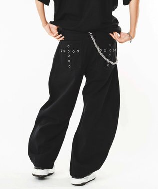 WEGO 【ユニセックス着用ITEM】ハトメバッククロスモチーフパンツ
