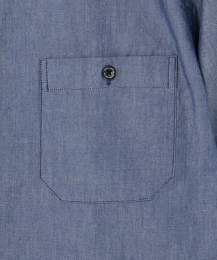 JOSEPH ABBOUD クールビズ【新作・環境配慮型素材】サスティナブルファブリック ビオグレースシャンブレー シャツ ネイビー系