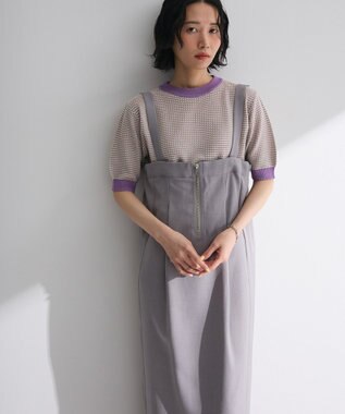 Green Parks ・ｓｗｉｎｇ　ｂｙ　マルチカラージャカードニット Purple