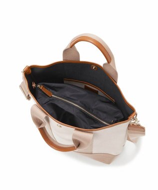 TOPKAPI 【Breath TOPKAPI】スコッチグレイン ネオレザー 縦型 A4 トート バッグ ショルダー付き L ペールベージュ