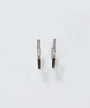 Phoebe 【金属アレルギー対応】ワンタッチライナースタービジューフープピアス　シルバー シルバー